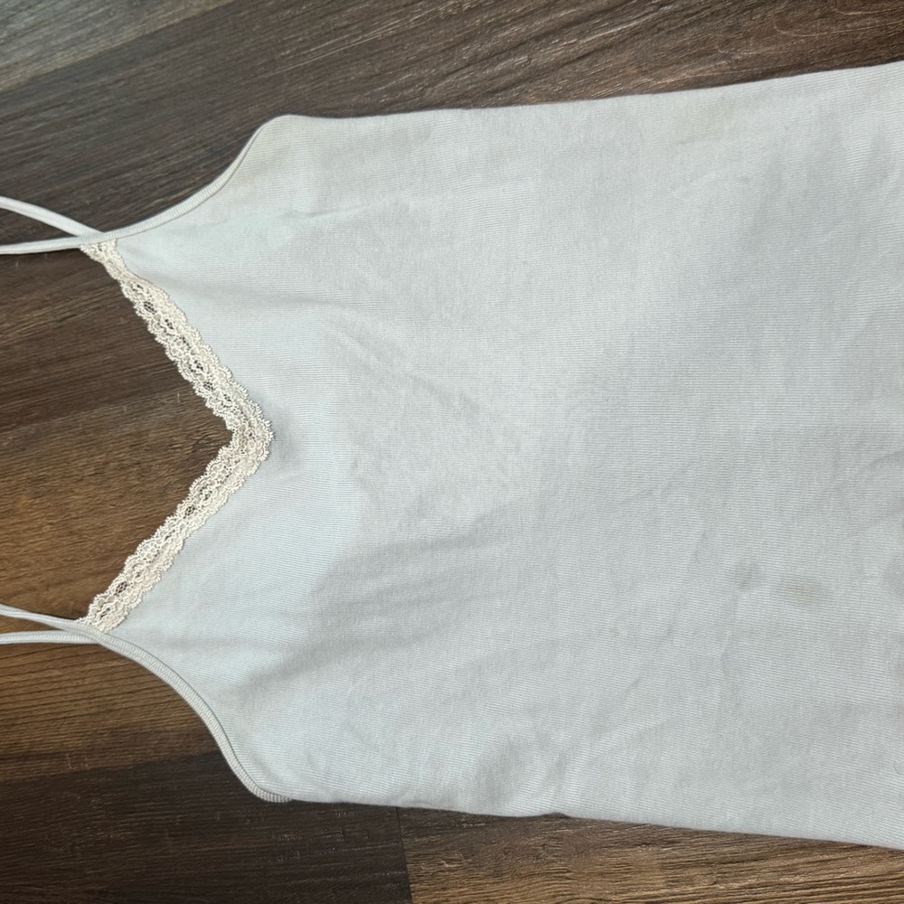Brandy Melville Cream Camisole with Lace Trim